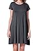 msllen Women's Plain Short Sleeve Loose Swing Casual T Shirt Dress with Pockets