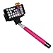 Aggressive Products - Bluetooth Selfie Stick Monopod 3-in-1 Self Portrait with built-in Bluetooth Remote Shutter With Adjustable Phone Holder for iPhone 6, iPhone 6 Plus, iPhone 5 5s 5c, Android (Pink)
