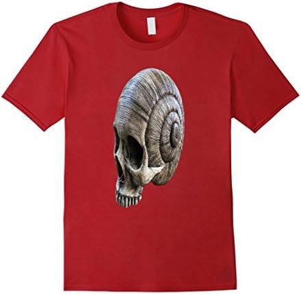 Mens Skull Snail Shell T-Shirt Small Cranberry