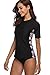 maysoul Women Short Sleeve Rash Guard Floral Swim Shirts Swimsuit Tops