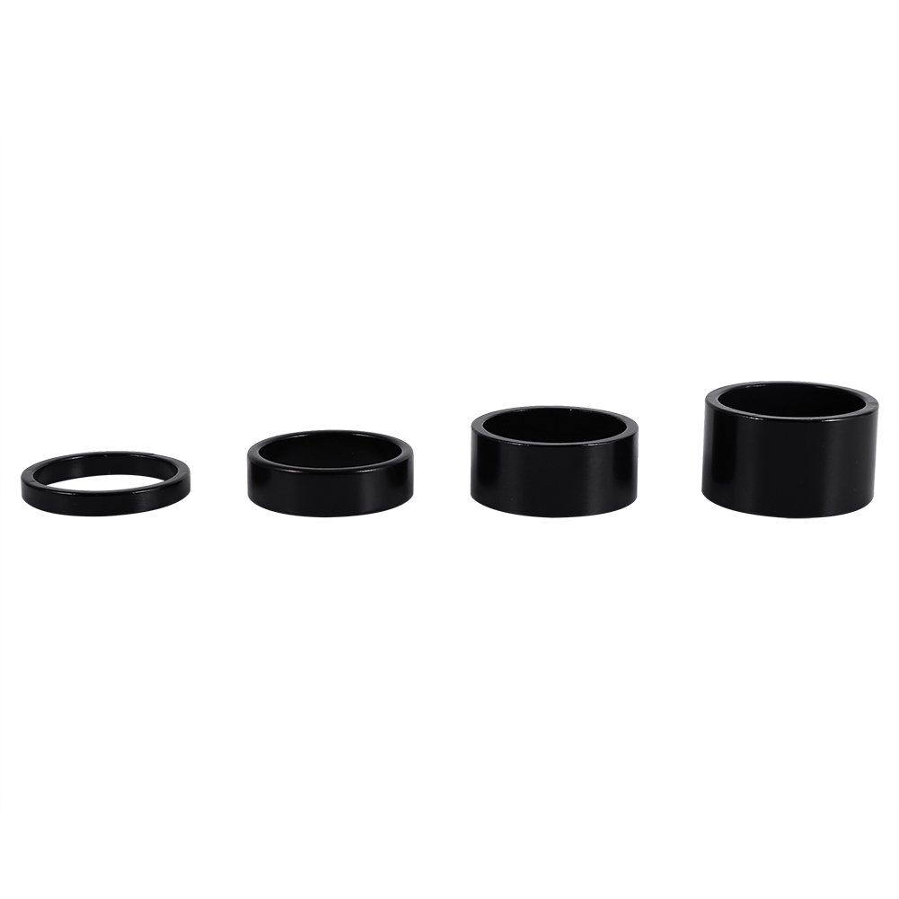 Yosoo Health Gear Bike Headset Spacer Set, Aluminium Alloy, 5/10/15/20mm, for Mountain and Road Bikes (Black)