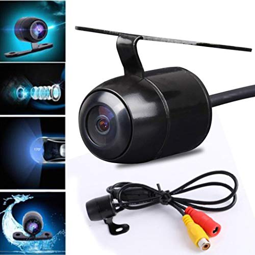 Glumes Mini Backup Camera, 170° Viewing Angle 4 IR LED Night Vision Multi-Function Car Reversing Rear View/Side View/Front View & Security Pinhole Spy Camera (Black)