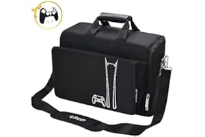 G-STORY Carrying Case Travel Bag, Storage Bag Compatible with PS5 Disc and Digital Edition with Shockproof Compartments, Included Silicone Cover Skin Protector