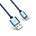Micro USB Cable , COOME 3ft 6ft High Speed Nylon Braided USB 2.0 Sync Data Charging Charge Cord Wire for Samsung Motorola Blackberry Android Smartphones Pack of 2 (Blue)