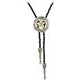 JPJZY BRBAM Retro Style Western Cowboy Lone Star Bolo Tie Texas Symbol Leather Bolo Tie for Men