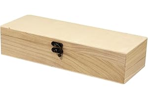 Rayher Set of Four Wooden Storage Boxes, 4-Piece Storage Box Set, Storage Containers to Decorate, DIY Keepsake Box, Wood Jewellery Box, natural wood, 32x12x7cm, 62299000