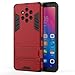 Nokia 9 PureView case, MAIKEZI Dual Layer Armor Hard Slim Hybrid Kickstand Phone Cover Case for Nokia 9 PureView (Red Kickstand Case)