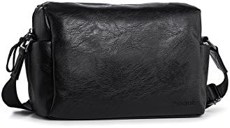 Retro PU Leather Shoulder Bag Vintage Messenger Bag Unisex Crossbody Satchel