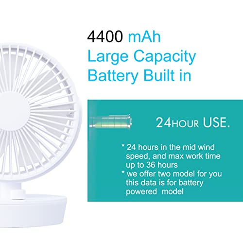 Oscillating Desk Fan, 6 inches 11 Speeds USB Powered Quiet Desktop Cooling Table Fan for Office Home Bedroom Dorm Baby Patios Outdoor