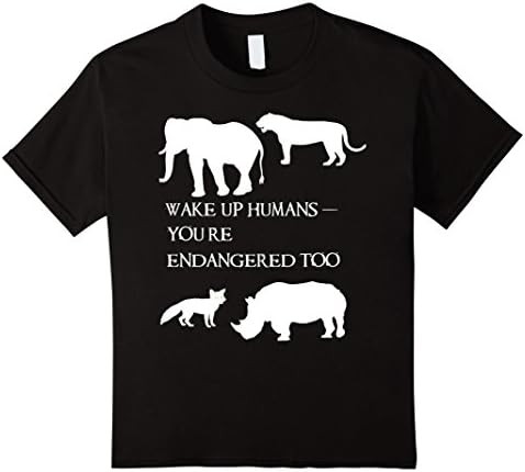 Kids Wake Up Humans-You're Endangered Too Climate Change Shirt 6 Black