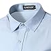 Mada Mens Casual Short Sleeve Business Dress Shirt Solid Color Slim Fit Shirts