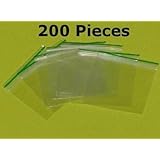 200pcs 30mm x 30mm Small Clear Poly Plastic Grip Seal
