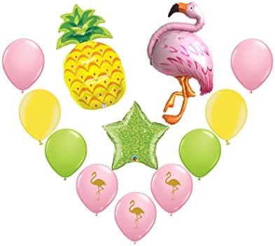 Flamingo And Pineapple Tropical Balloon 12 Pack