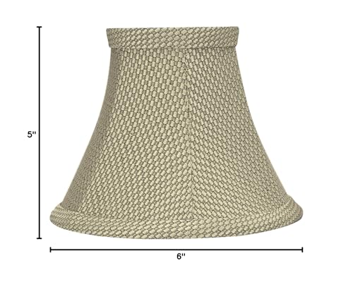 ASPEN CREATIVE 30061-2A, BELL CLIP-ON CHANDELIER LAMP SHADE, LIGHT BEIGE, 3″ TOP X 6″ BOTTOM X 5″ SLANT HEIGHT, SET OF 2