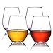 MICHLEY Stemless Red and White Wine Glasses 16oz, Unbreakable Tritan Plastic Wine Tumblers Set for Holiday, Party, Birthday, Dishwasher Safe, BPA Free, Set of 4