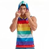 FIROTTII Men's Workout Hooded Tank Tops
