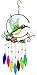 Bejeweled Display Unique Beautiful Hummingbird w/Stained Glass Wind Chimes