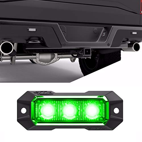 Z-3 TIR LED Surface Mount Emergency Strobe Lights Warning Light-Head - Ultra Slim Police Grille Light - Green/Green