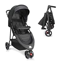 Baby Stroller, Meinkind Foldable Jogger Stroller Lightweight Portable Baby Stroller 3-Wheels Running Stroller with Canopy, 5-Point Safety Belt, Storage Basket, Snack Tray, Up to 44lbs Toddler