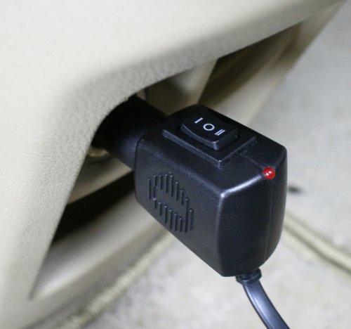 ObboMed SH-4170 12V 45W Deluxe Heated Seat Cushion Cover with Lumbar Support, with Premium Cigarette Lighter Plug and Special Fitting (Vertical or Horizontal) for Car (Gray with Light Gray Pattern) - Thumbnail 3