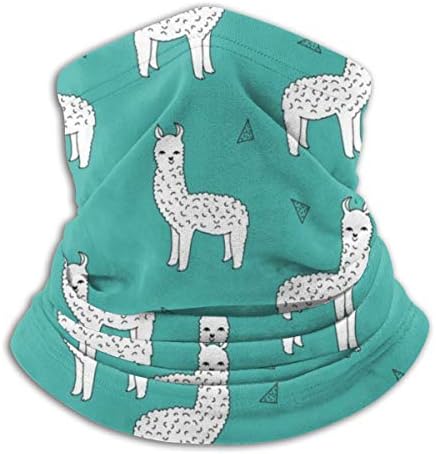 SSNBTHDA White Alpaca Pattern Fleece Neck Warmer Gaiter Windproof Face Mask For Men Women Skiing Fishing Cycling Running