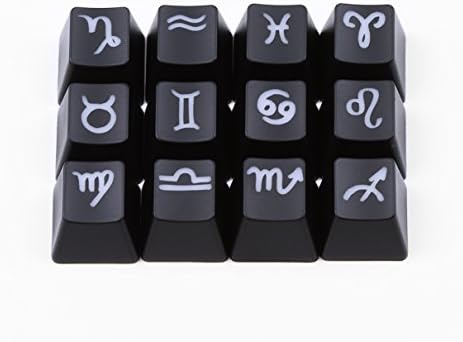 Max Keyboard - Cherry MX R4 1X1 Backlit Novelty Keycap Set "Zodiac Horoscope" with Wire Keycap Puller 