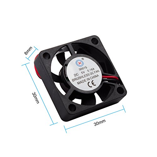 Smraza Cooling Cpu Fan DC 5V with 3 Pcs Aluminum Heatsinks for Raspberry Pi 3, 2, RPi Model B B+