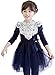 EGELEXY Girls Toddler Princess Long Sleeve Tulle Tutu Mini Dress 3/4T Blue