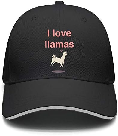 I Love Llamas Cool Cotton Adjustable Mesh Cap Sports Hats Unisex