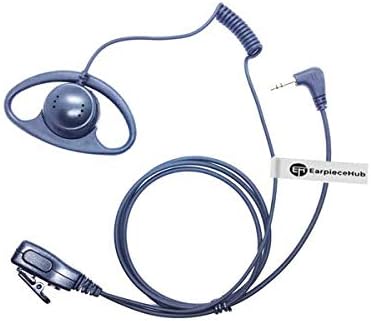 Lot 2 x D-Shape Earpiece Police Security Headset lapel PTT Mic Microphone compatible with 1 Pin Motorola TLKR-T60 T61 T62 T80 T81 T82 T-92 H2O T80 Extreme T82 COBRA Two Way Radio Walkie Talkie - Image 3