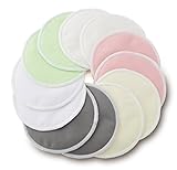 Organic Bamboo Nursing Pads (12 Pack) With Bonus Laundry Bag by Enovoe - Washable Breastfeeding Pads are Super Soft, Reusable and Hypoallergenic
