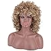 ELIM Curly Wigs for Black Women Short Blonde Hair Wig African American Womens Full Kinky Wig Synthetic Heat Resistant Natural Looking Wigs Z124