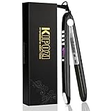 KIPOZI Pro Flat Iron with Titanium Plate 1Inch Hair Straightener for All Hair Types 450 Degrees Heat Up Fast Anti Frizz Black