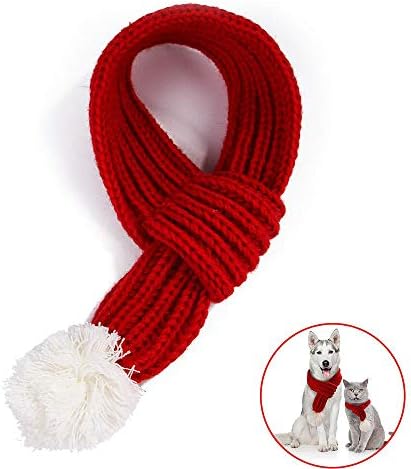 Fewao Dog Christmas Scarf Winter Pet Dog Scarf Christmas Cat Scarf Dog Xmas Costumes Holiday Decoration