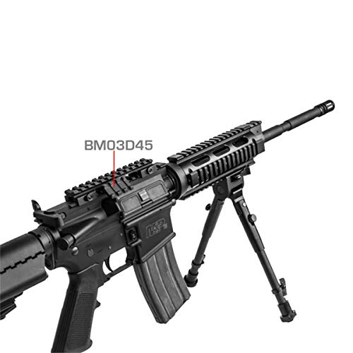 Low Profile Tactical Picatinny/Weaver 45 Degree Angle Mount, 1.37" Long with 3 Slots