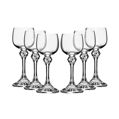 Bohemia Crystal "Julia" Liqueur Glasses, 2 Ounce, Set Of 6, Clear