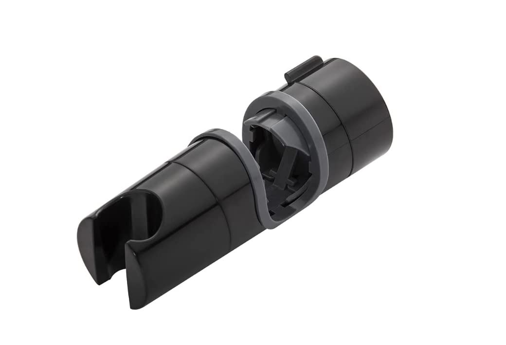 Black Matte Adjustable Shower Head for Slide Bar, Hand Shower Bracket Universal 20-25MM Head Guide Bracket Holder 360 Degree Rotation for Sprayers