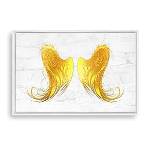 Framed Golden Wings Home Artwork for Living Room Bedroom