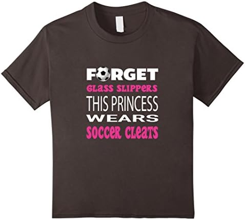 Kids Princess in Soccer Cleats Funny T-Shirt 8 Asphalt