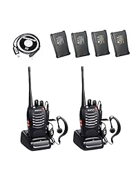 Baofeng BF-888S radios de 2 Way Radio UHF 400 470 MHz 3 W 16 CH Walkie Talkies Con Auricular y Tid Baterías y un cable de programación USB ¡, 2 piezas
