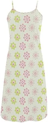 Abbie Miller Colorful Floral Pattern Custom Women's Polyester Casual Slip Dress