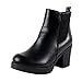 Refresh Club-01 Women's Elastic Panel Slip On Chunky Heel Ankle Booties,Black (8)