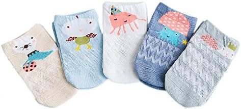 5 Pack Summer Animal Cotton Baby Girls Boys Ankle Socks Newborn Socks 6-12 Months