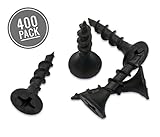 Qualihome #6 Coarse Thread Sharp Point Drywall Screw with Phillips Drive #2 Bugle Head, 1 Lb / Pound, Black, Ideal Screw For Drywall Sheetrock, Wood and More, 3/4 Inch, 400 Pack