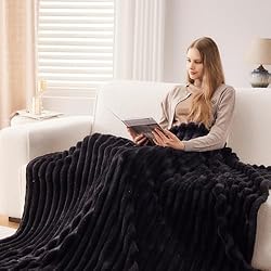 NEWCOSPLAY Super Soft Twin Blanket Black Premium