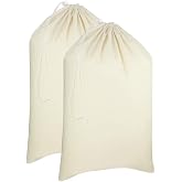 COTTON CRAFT Extra Large Laundry Bags - 2 Pack Washable Utility Bag - 28x36 | Heavy Duty Durable Cotton Canvas Drawstring Closure Laundry Bag - Dorm Basket Hamper Liner Toys Clothes Organizer Sack