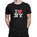 I Love NY New York Short Sleeve Screen Print Heart T-Shirt Black Large