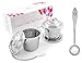 2 Pack Ultra Fine Loose Leaf Tea Ball Infuser Strainer Steeper, Including Tea Scoop, Drip Trays, Long Chain Handle for Easy Brewing All Fine Teas, Spices and Seasonings.