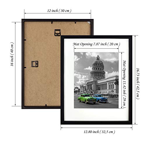 Art 12x16 30x40 Cm Black Picture Frame Made Of Wood And High Definition Glass Display Pictures 8x12 With Mat Or 12x16 Without Mat Vertical And Horizontal Wall Mounting Pricepulse