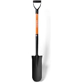 KOLEIYA Drain Spade, 45 Inch Heavy Duty Sharp Shooter Shovel with Fiberglass Handle, D-Grip Digging Shovel for Gardening, Planting, Trenching &amp; Transplanting